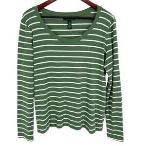 Ralph Lauren Womens Large Green Soft Cozy Long Sleeve Blouse Shirt Top Christmas